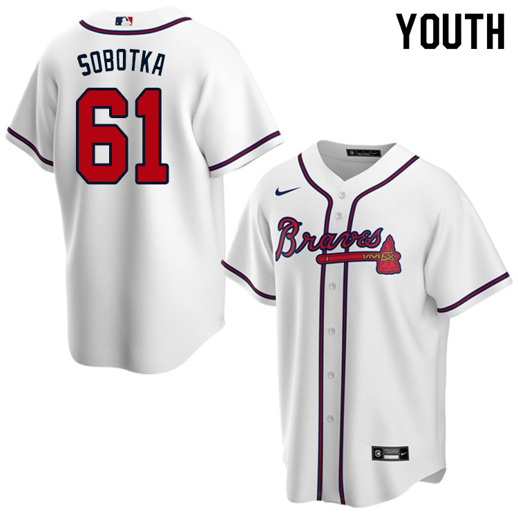Nike Youth #61 Chad Sobotka Atlanta Braves Baseball Jerseys Sale-White